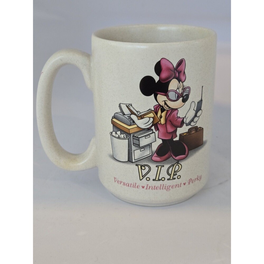 Disneyland Minnie Mouse Coffee Tea Mug Cup MVP Versatile Intelligent Perky 80s